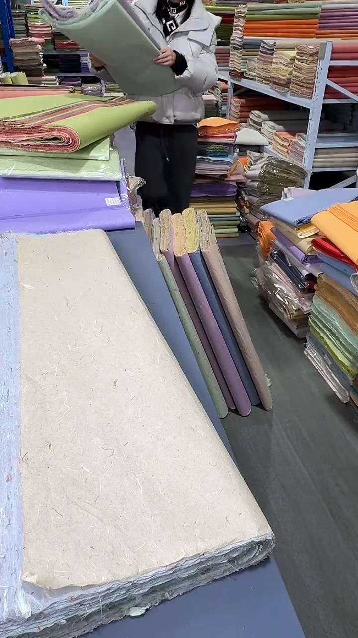 F*Y纯手工76号四尺整张50张混搭色青丝红花雁楮清水云龙