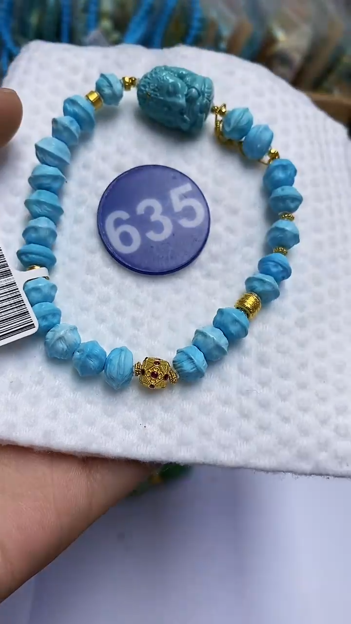 【闪购商品】绿松石手串18K金镶嵌635