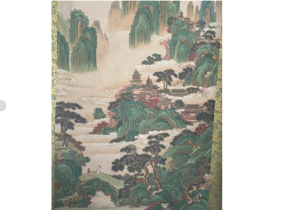 1个浅绿色山水画摆件链接