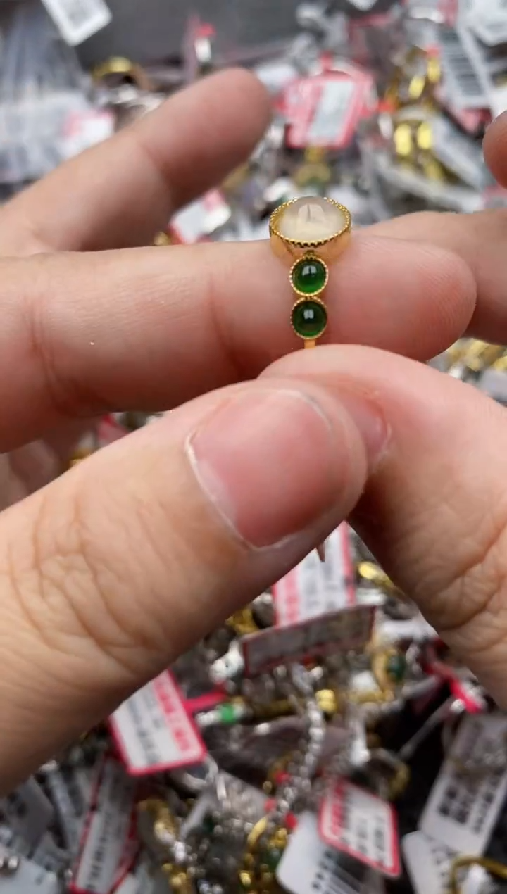 【闪购商品】翡翠戒指银S925镶嵌22222---7