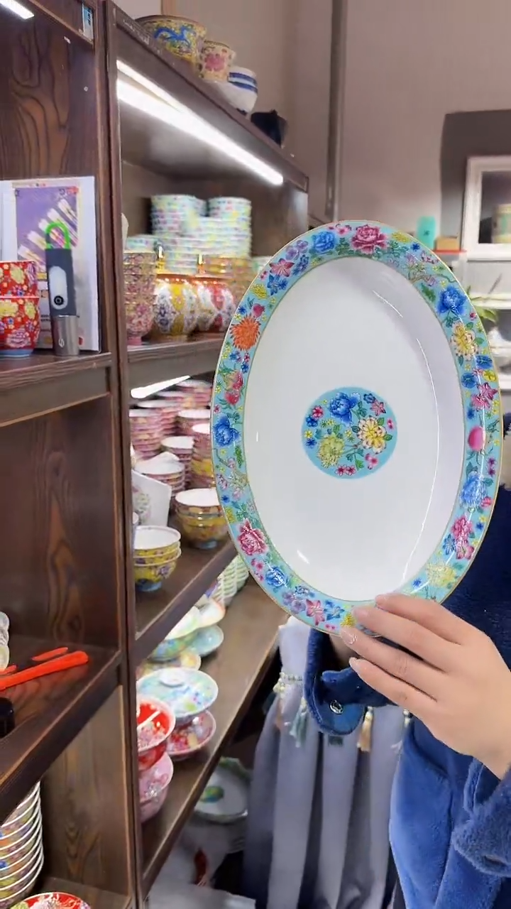 【闪购商品】瓷片12英寸鱼盘1个景德镇陶瓷