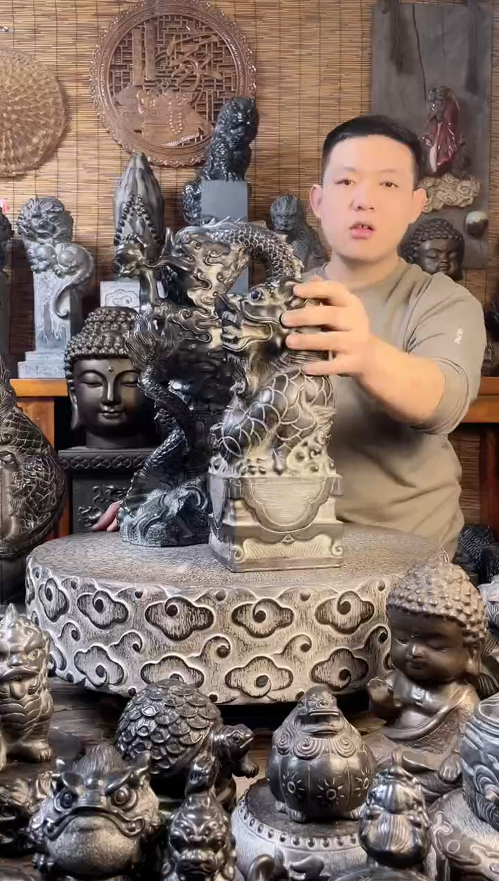 【闪购商品】35青龙墩天然青石雕刻