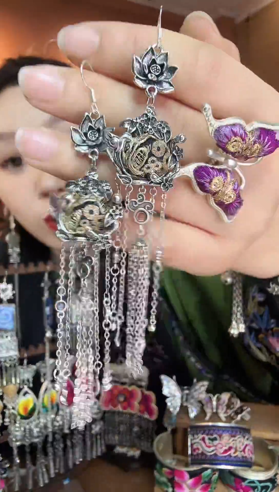 刺绣纯手工民族风耳环