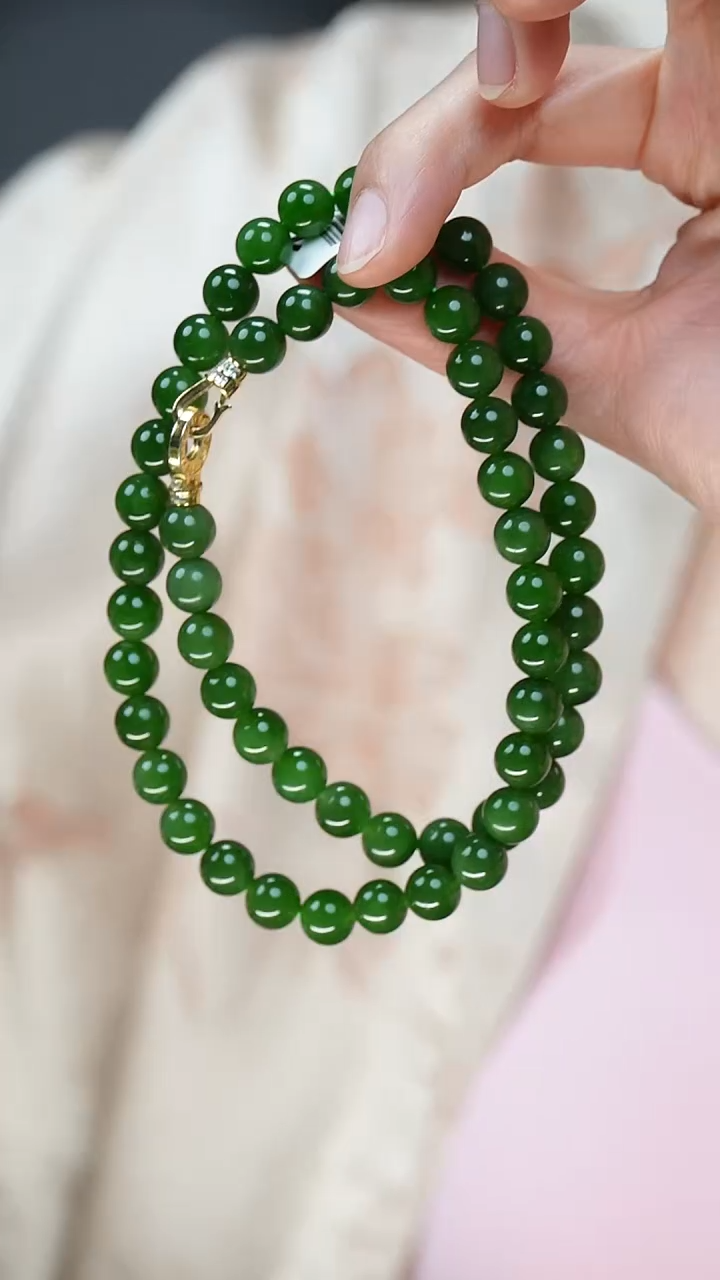 项链未镶嵌和田玉（碧玉）12