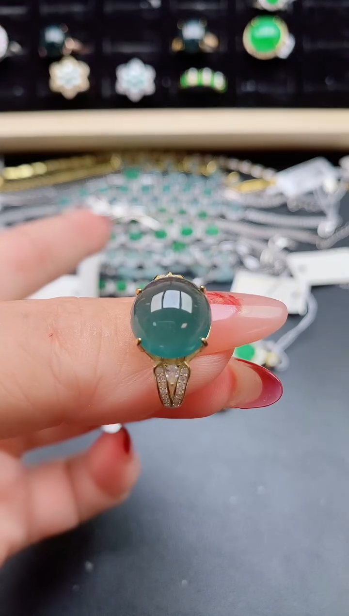 【闪购商品】翡翠戒指银S925镶嵌50805