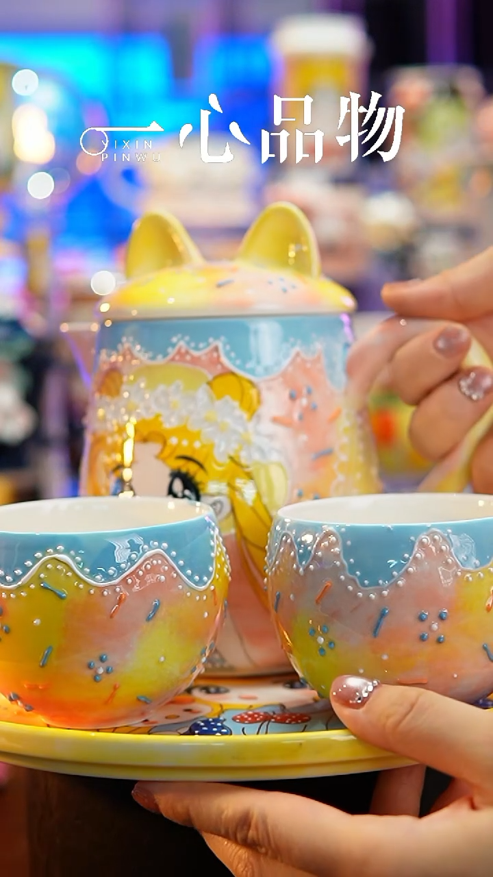 杯子瓷153-16景德镇手工手绘杯子摆件