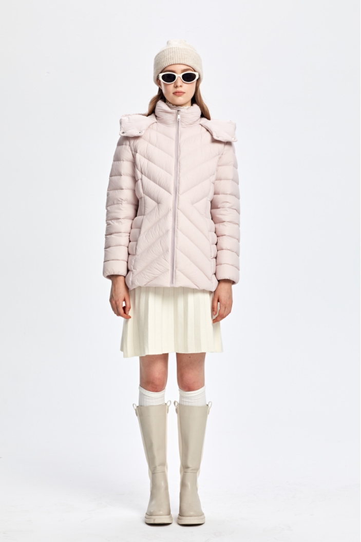 TFK保暖百搭显瘦连帽束腰外套轻薄羽绒服 8886