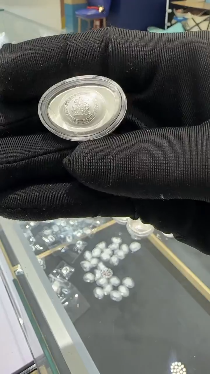 珐琅足银30克元宝实心