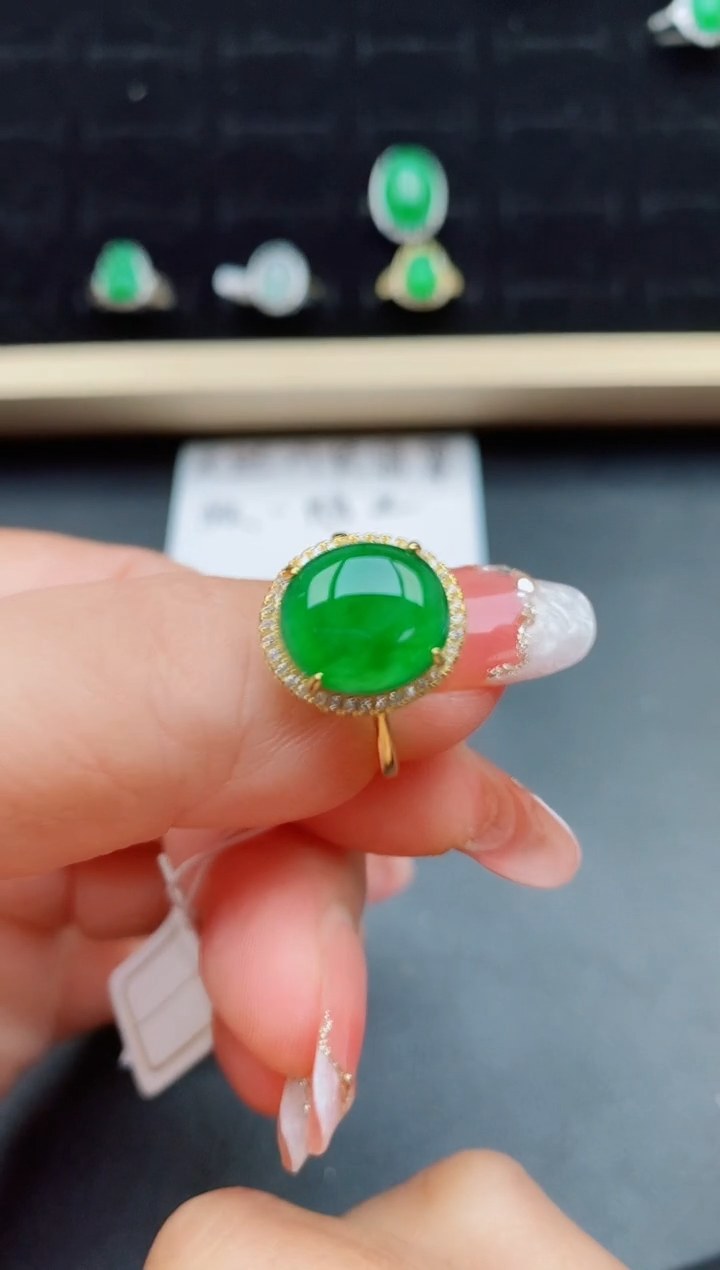 【闪购商品】翡翠戒指银S925镶嵌8000