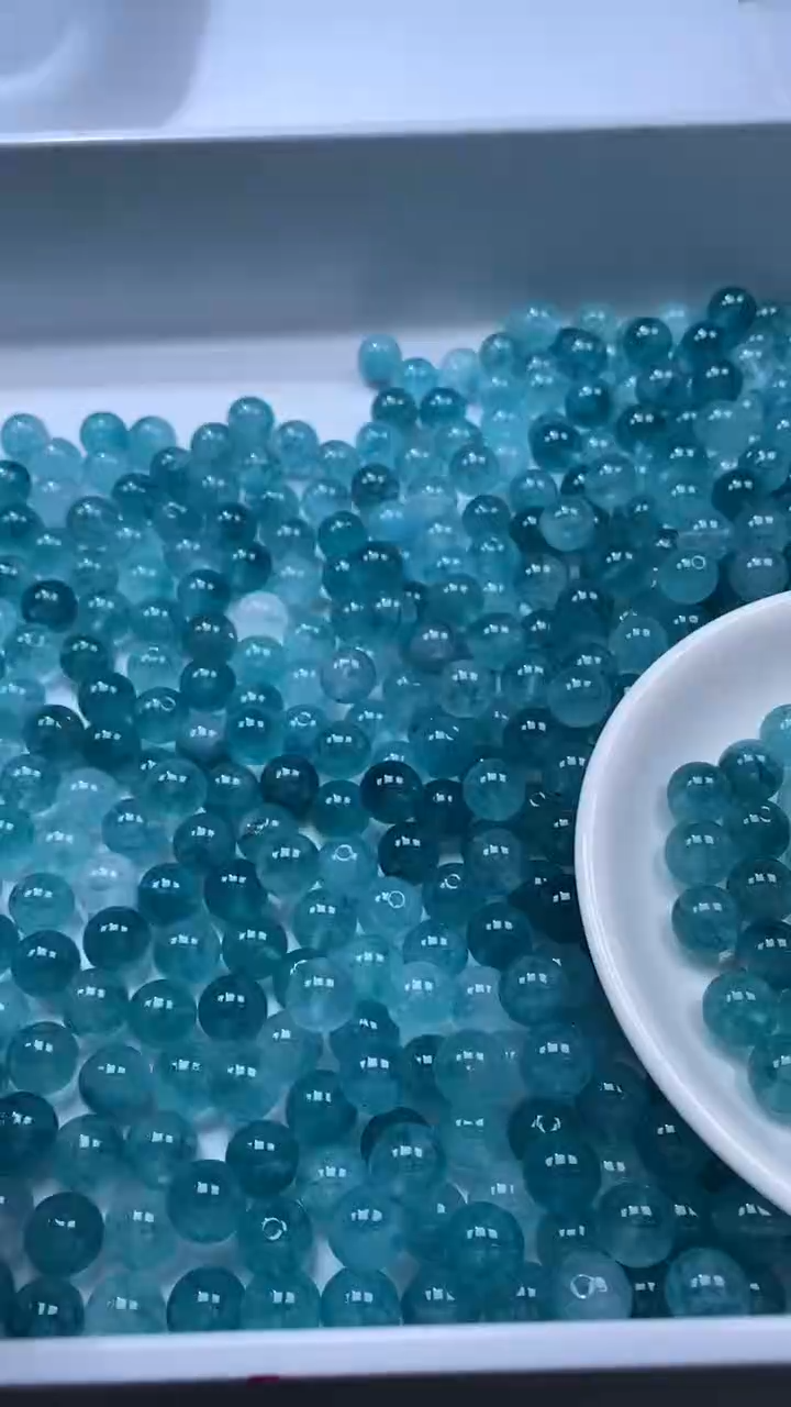 颈饰未镶嵌水晶W2988-蓝色碧玺10mm*10颗