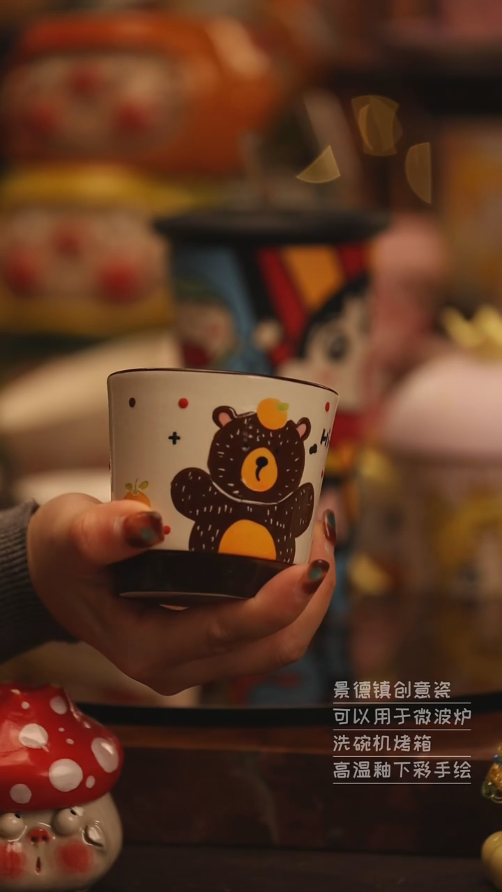 陶瓷景德镇可爱陶瓷釉下彩绘设计师款