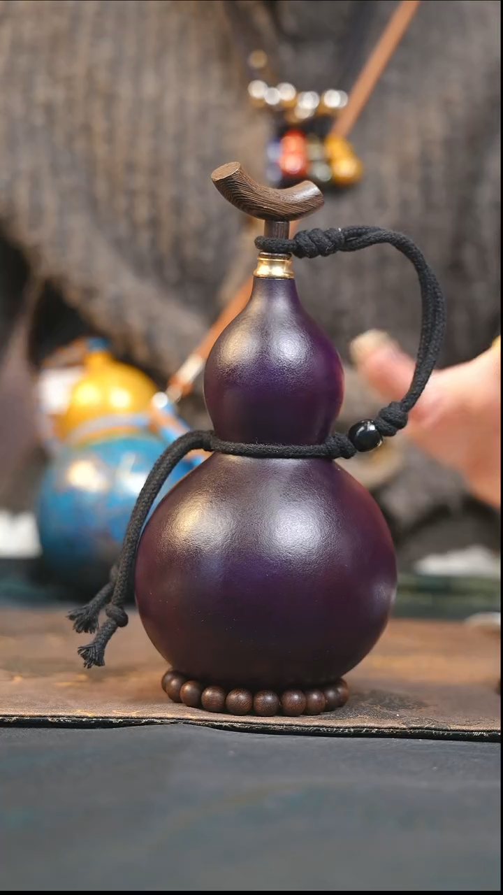 【闪购商品】XV152大漆酒葫芦不包手串及旋转底座