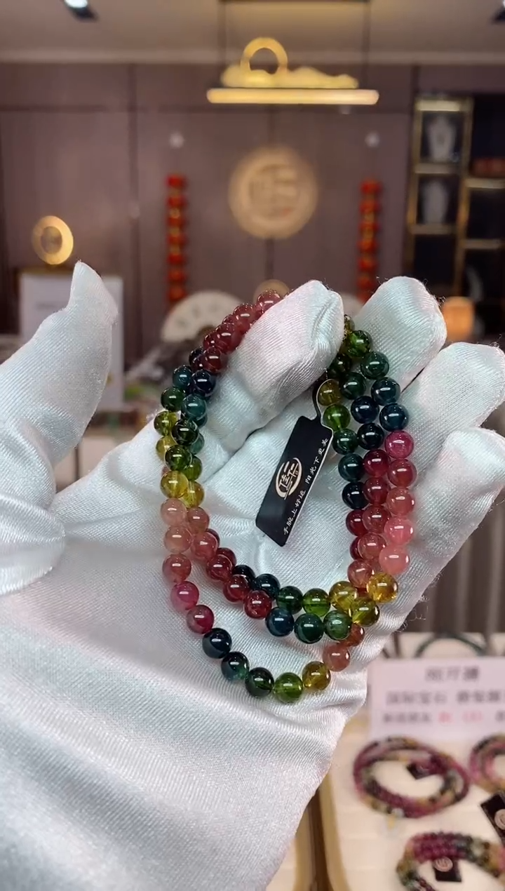 【闪购商品】碧玺三圈手串6mm+未镶嵌（多样性发一条）xion