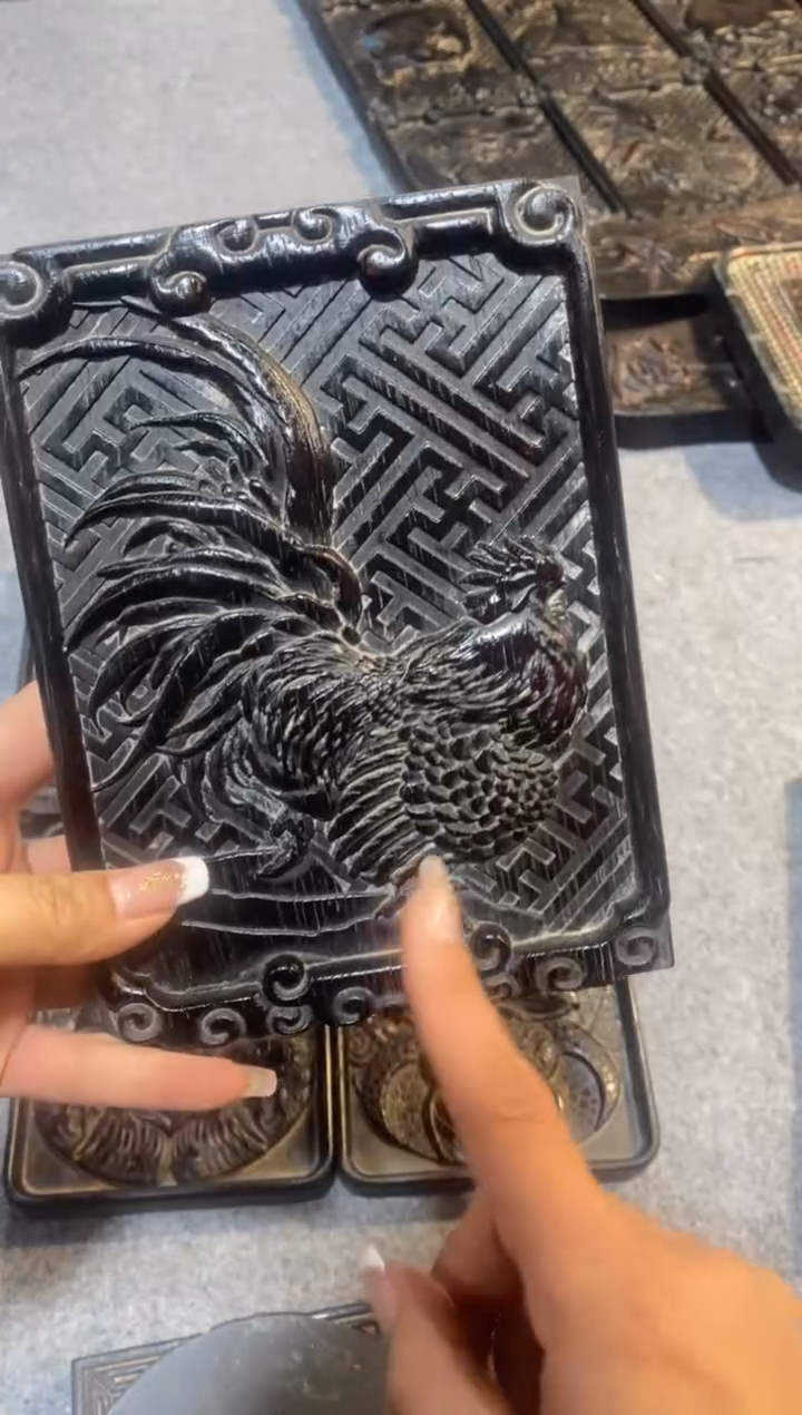 木紫檀拆件雕刻板以直播间实物为准微瑕老物件