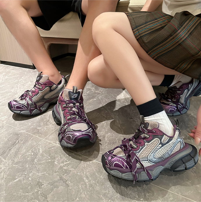 【真皮】子2025春季新款走秀款脏脏老爹鞋女复古厚底炸街运动鞋女子
