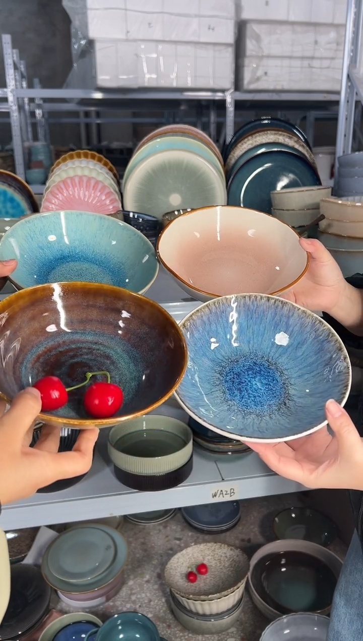 陶瓷外贸尾货瑕疵满20包邮X4菜碗组合