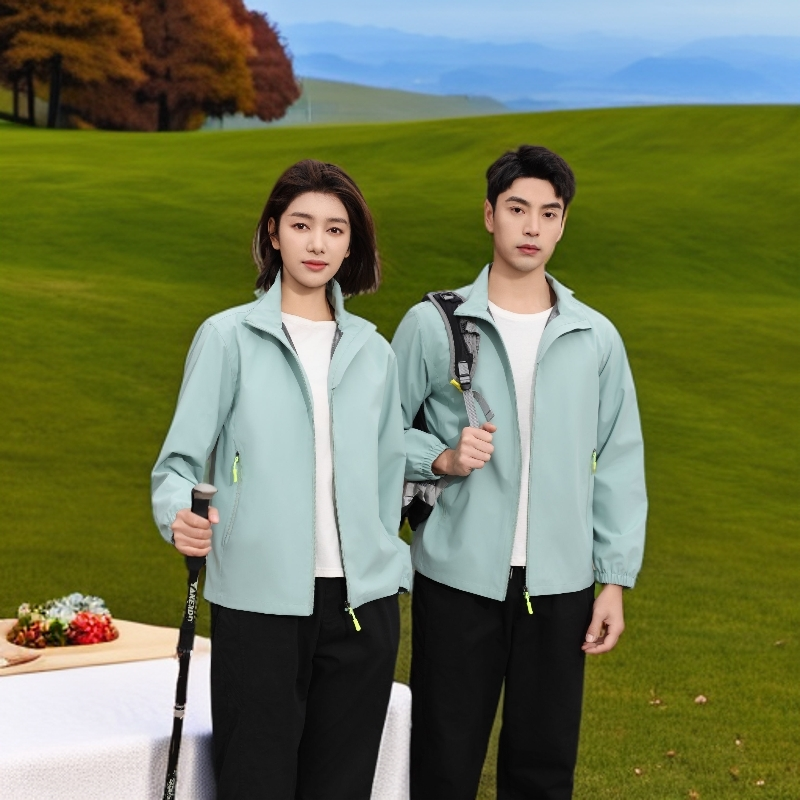 薄款防风运动冲锋衣立领纯色防水夹克休闲户外男女同款秋季装