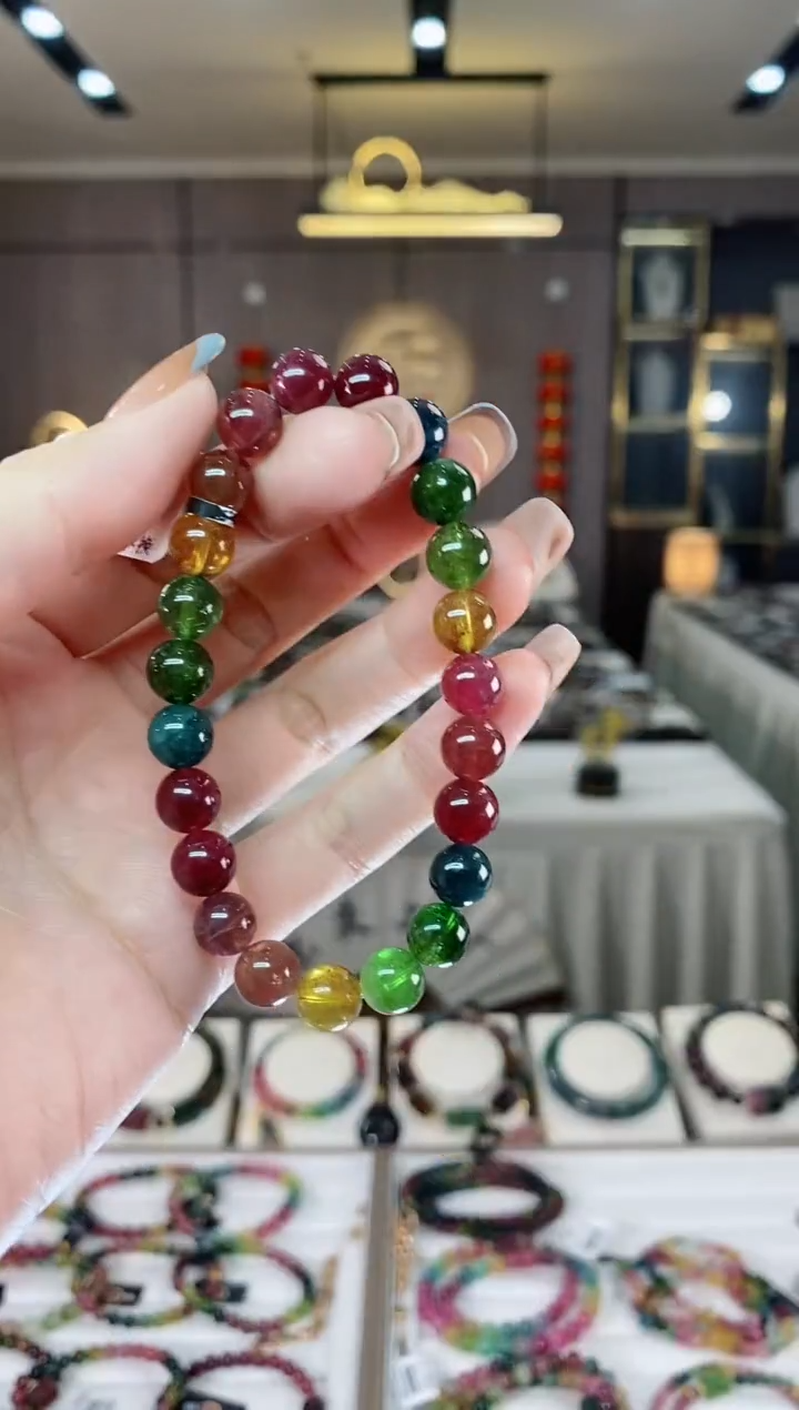 【闪购商品】碧玺单圈手串8mm+未镶嵌一物一证dan