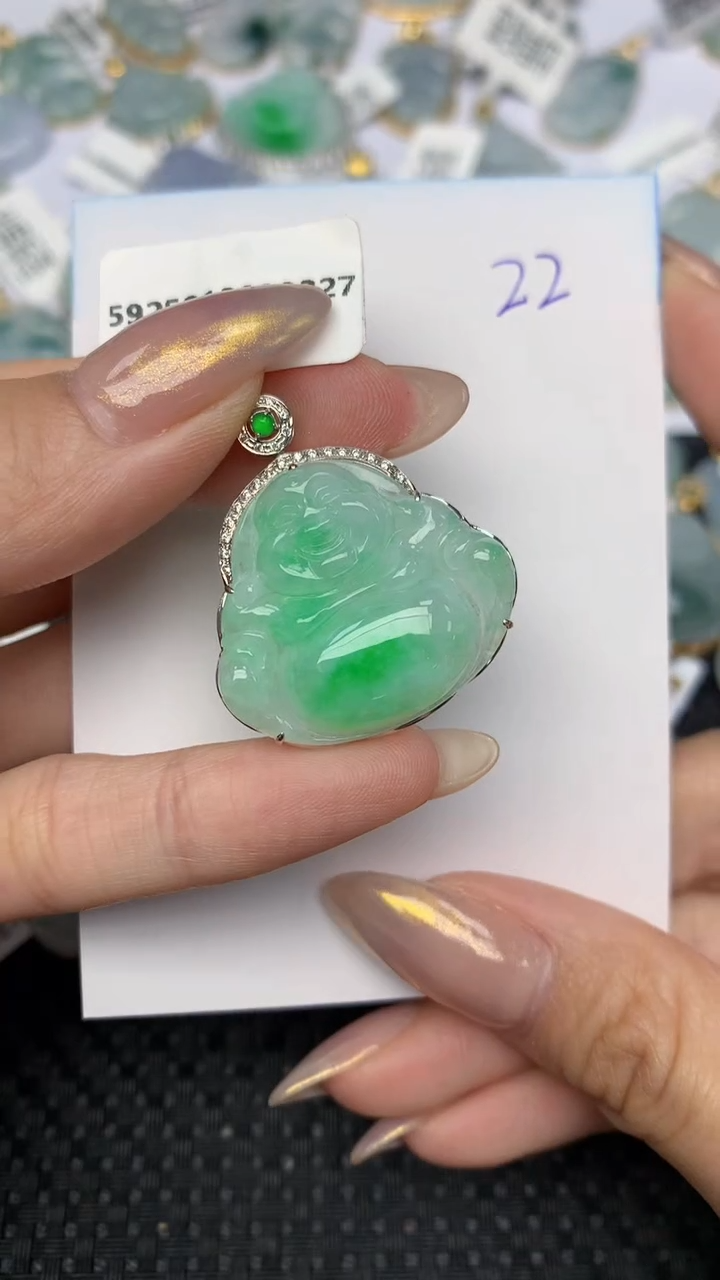 【闪购商品】翡翠颈饰18K金镶嵌 天然翡翠A货