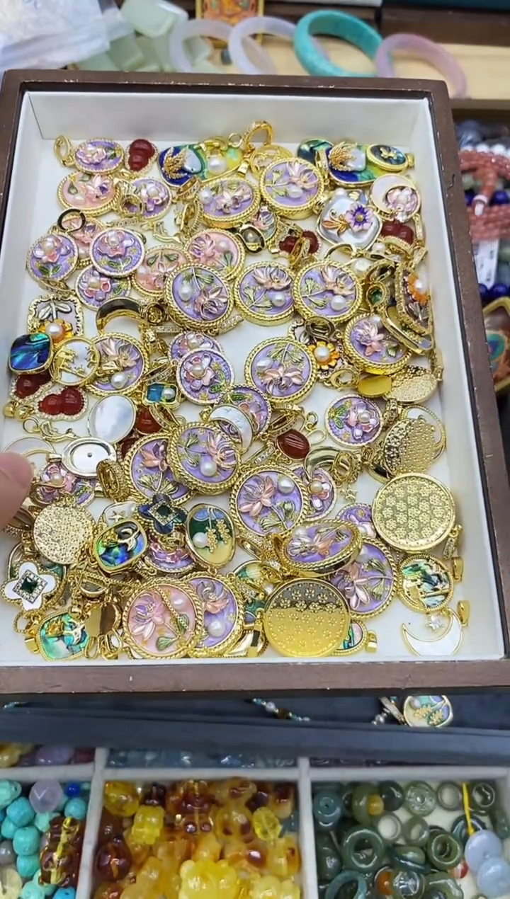 未镶嵌玛瑙/玉髓珠宝半成品纯铜高保巴洛克吊坠----两个装