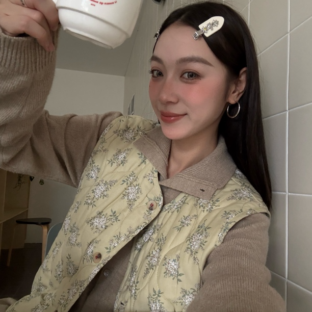 HELLOTANGO《文艺复兴》小众设计定制压线图案休闲夹棉马甲24916#