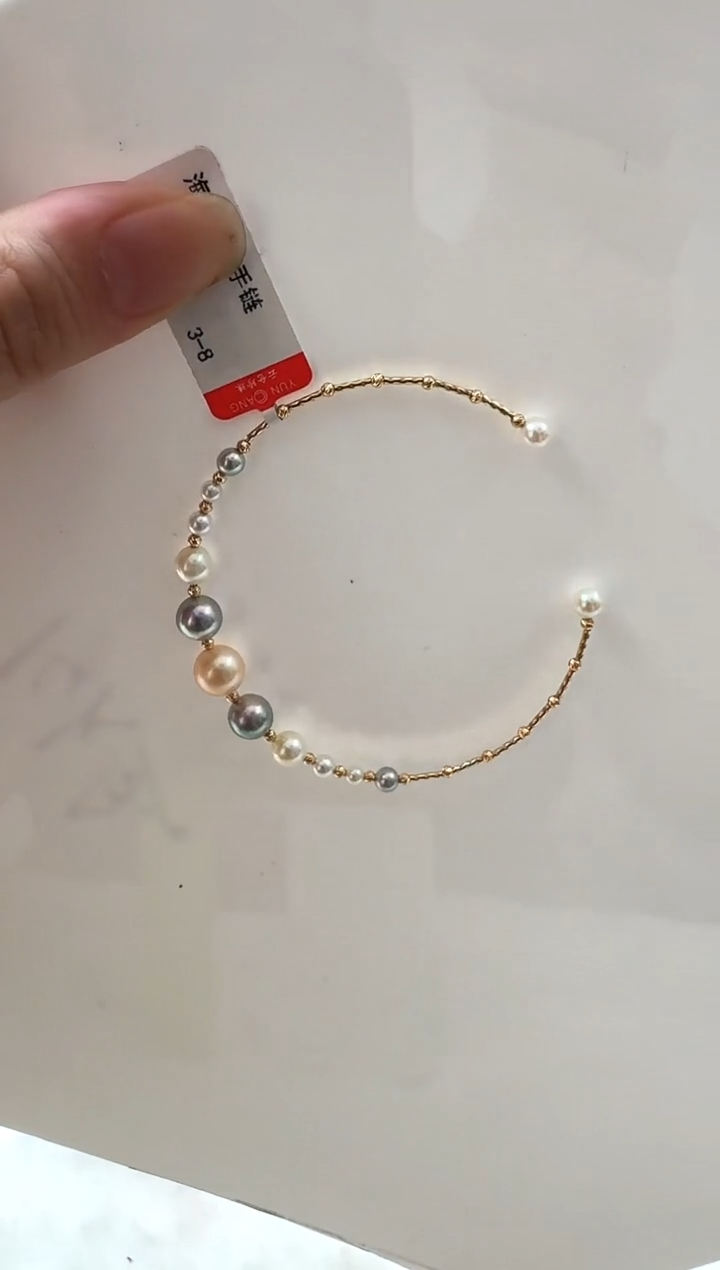 【闪购商品】海水珍珠AQ18K金镶嵌海水珍珠手镯@@YS303