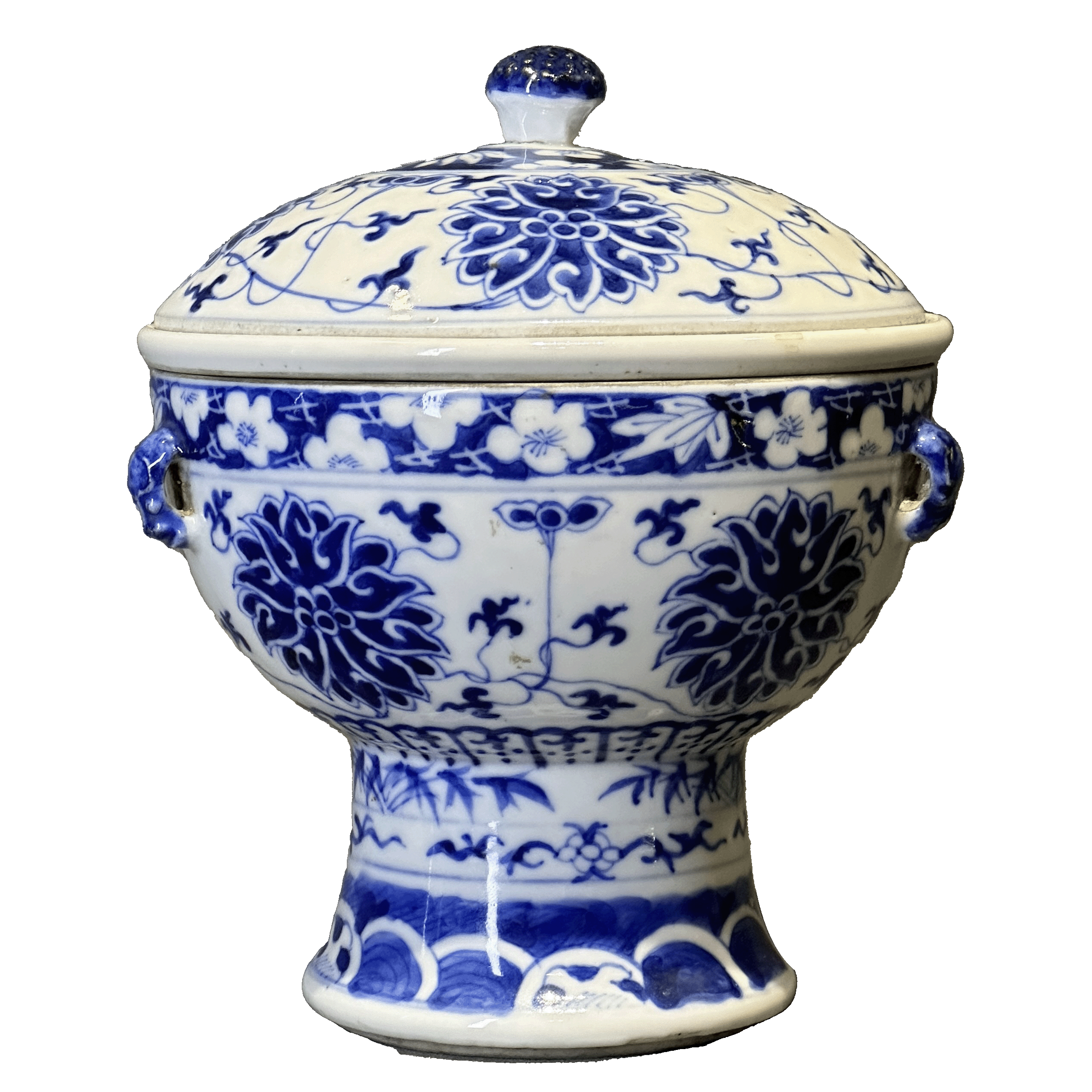 25087013y青花缠枝莲文温锅