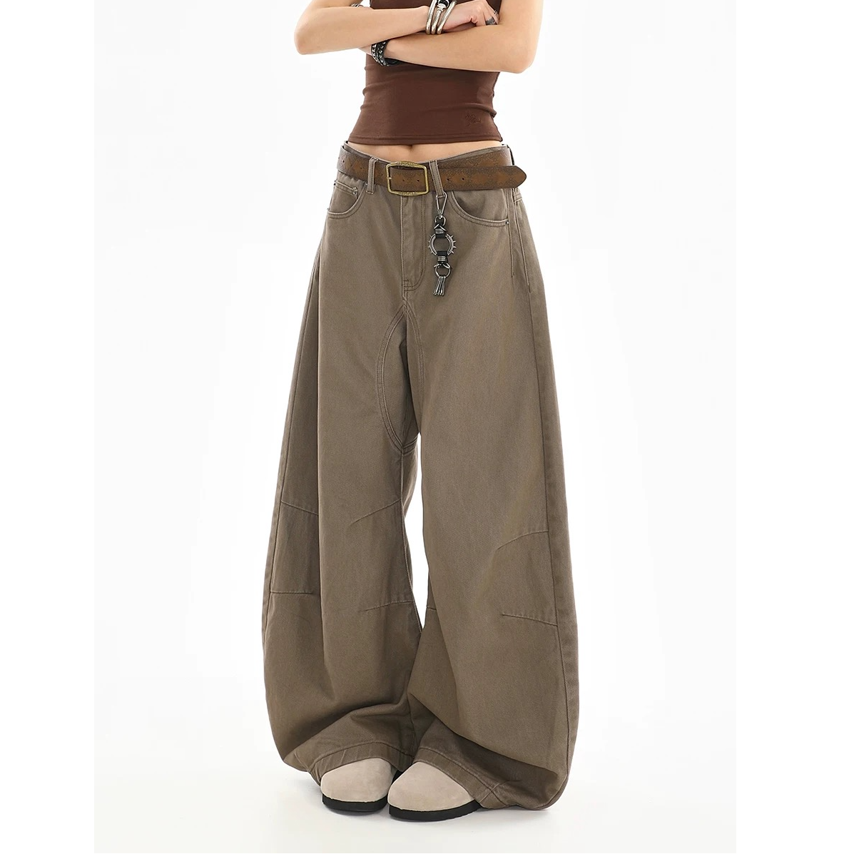 NOMIO美式复古弯刀裤cleanfit休闲裤宽松百搭显瘦高腰垂感夏季