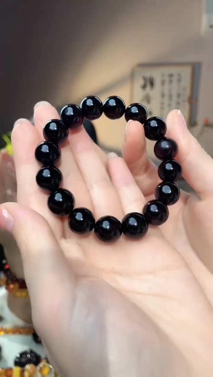 裸石琥珀未镶嵌13+ 翳珀圆珠手串