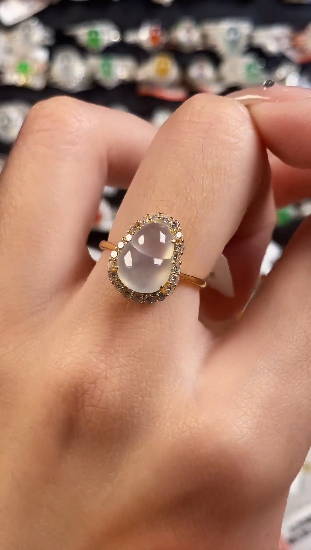 银S925镶嵌戒指翡翠天然A货翡翠142