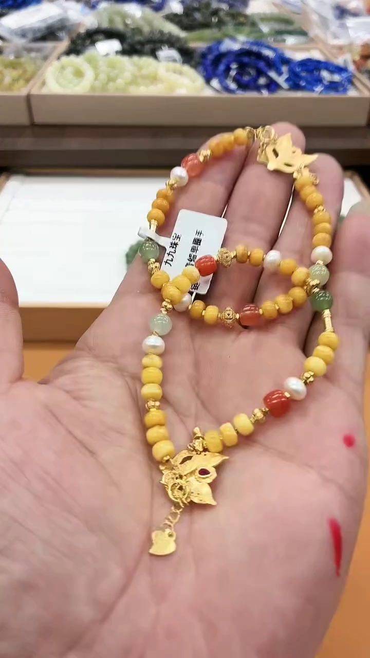 手链蜜蜡银S925镶嵌3041