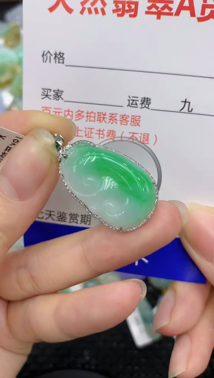 【闪购商品】翡翠颈饰18K金镶嵌8888888888