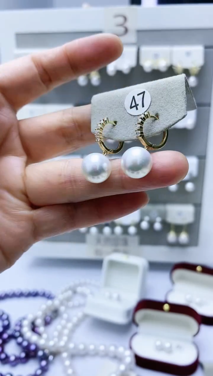 【闪购商品】淡水珍珠耳饰银S925镶嵌47