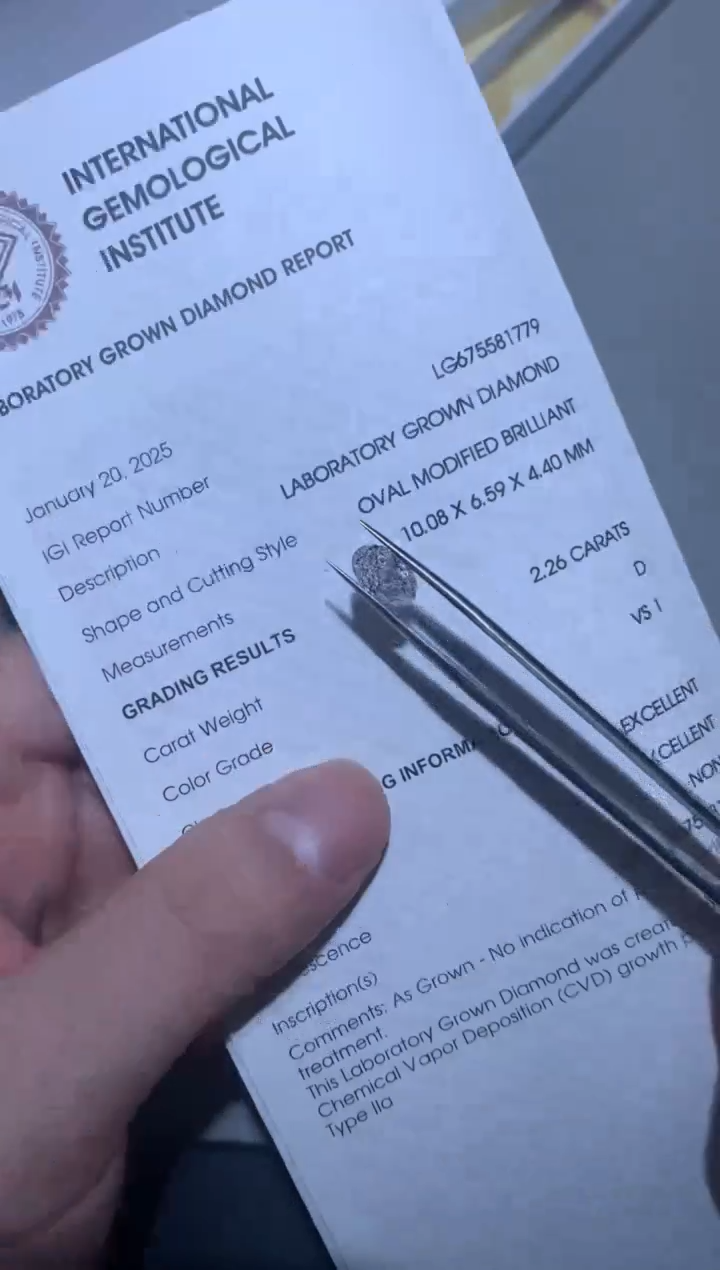 【闪购商品】实验室培育钻石裸石未镶嵌2.26D675581779