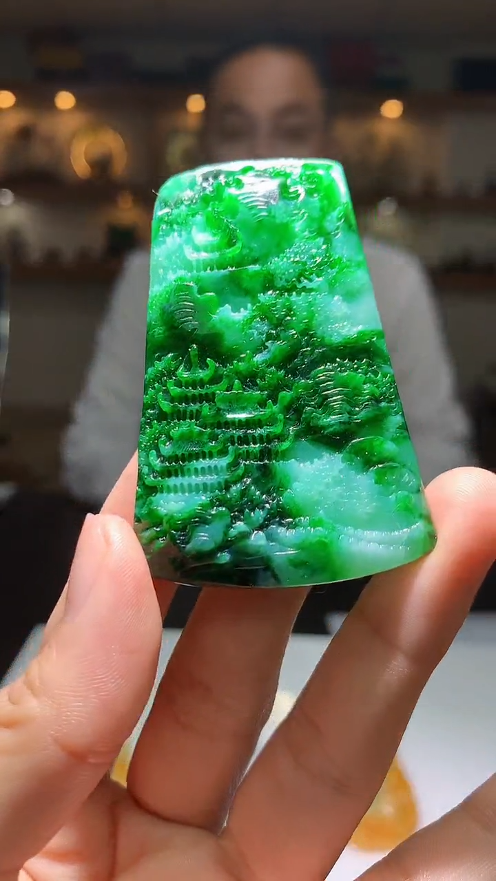 定制翡翠未镶嵌1087hm-毛货挂件47