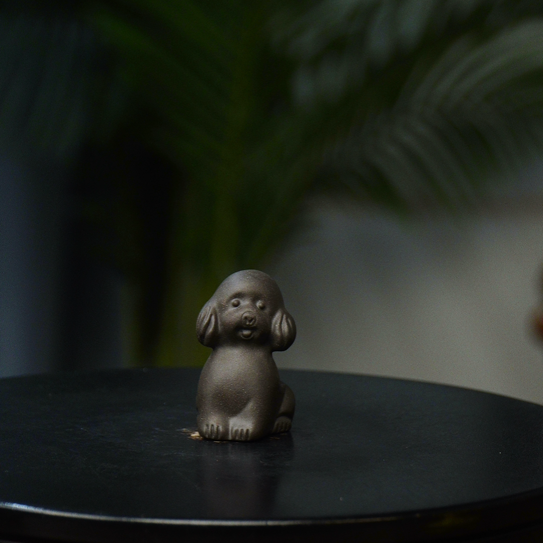 黑小泰迪狗 宜兴摆件