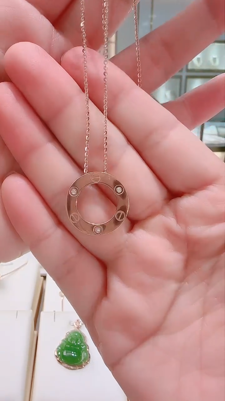 【闪购商品】钻石套链18K金镶嵌18K金套链