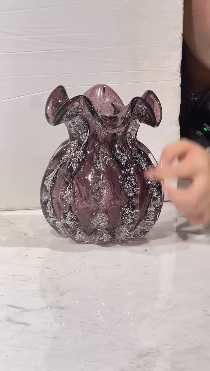 【闪购商品】琉璃紫色钱袋子小花瓶