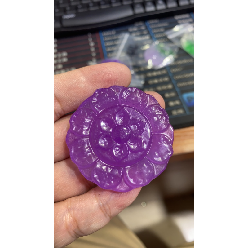 吊31 薰衣草紫莲花吊坠