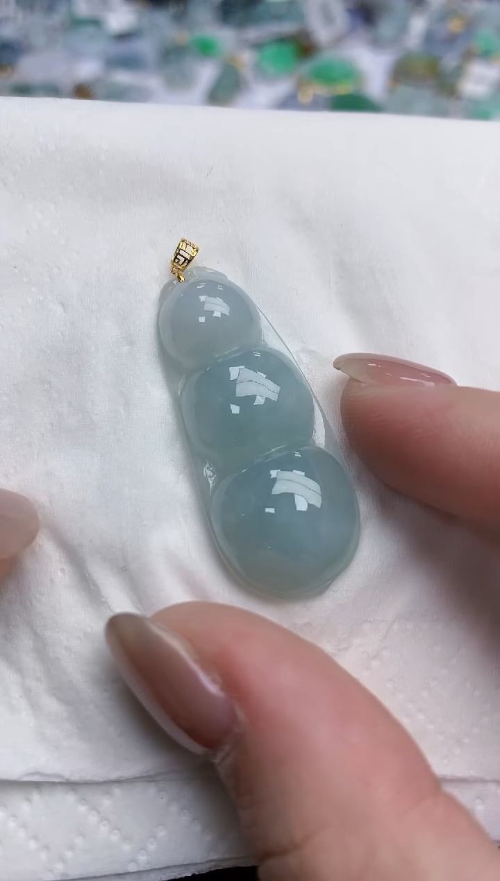 【闪购商品】翡翠颈饰18K金镶嵌天然缅甸翡翠A货