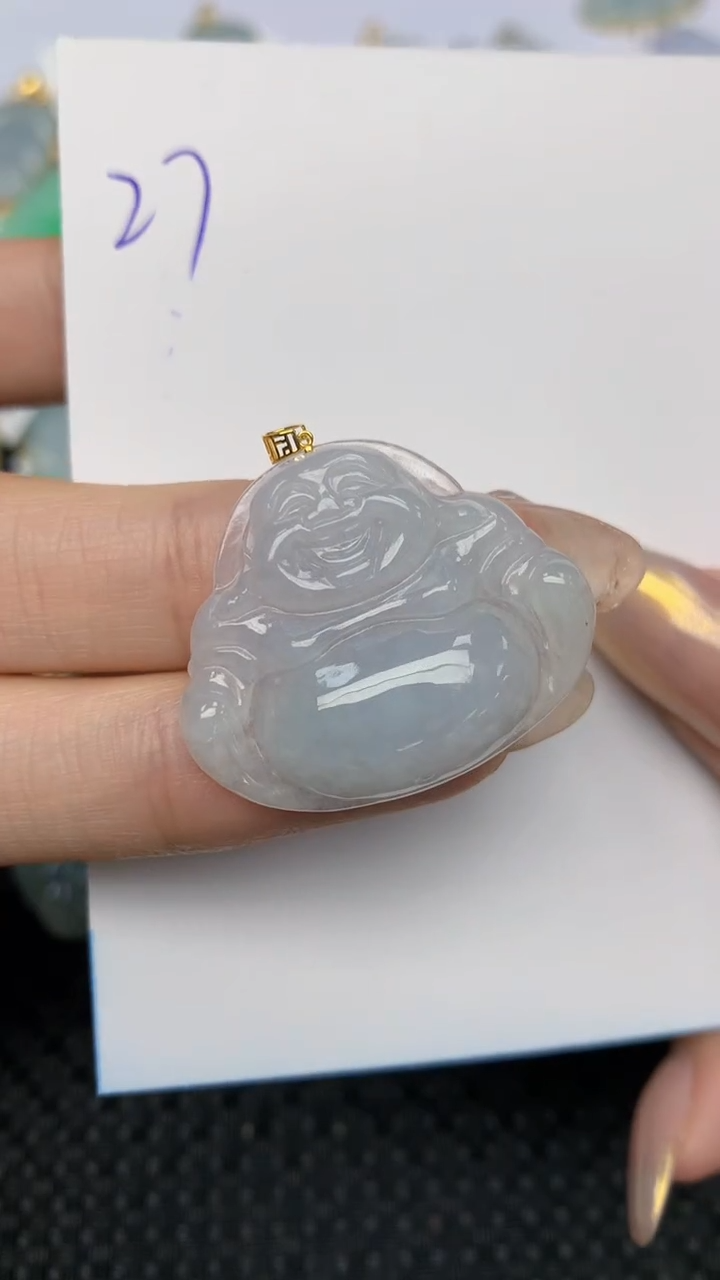 【闪购商品】翡翠颈饰18K金镶嵌天然翡翠A货