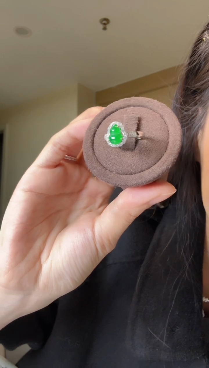 【闪购商品】翡翠戒指银S925镶嵌葫芦戒指