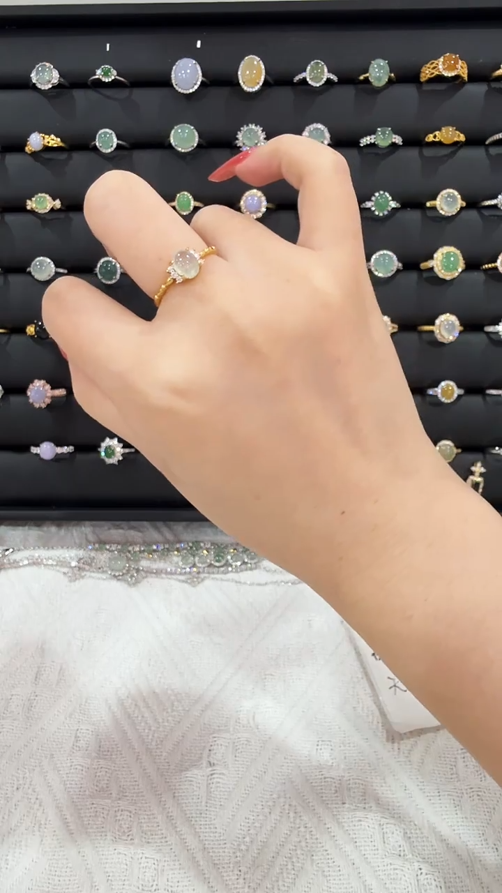 银S925镶嵌戒指翡翠010