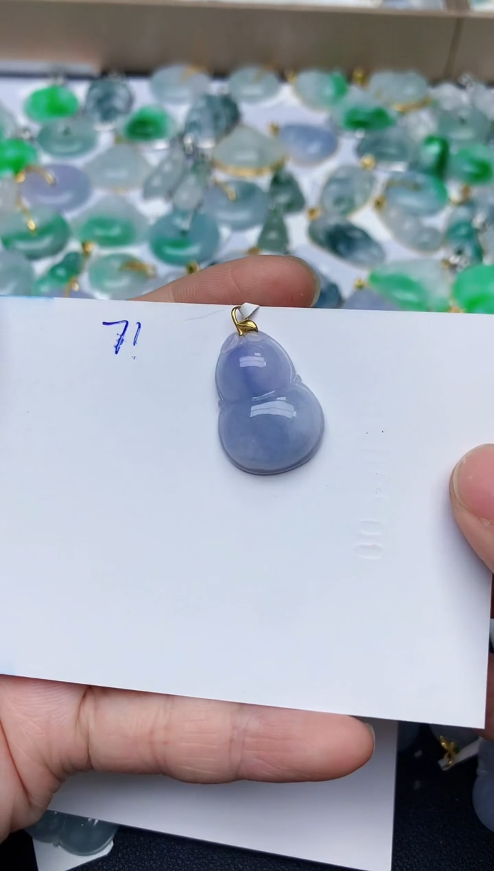 【闪购商品】翡翠颈饰18K金镶嵌天然翡翠A货   