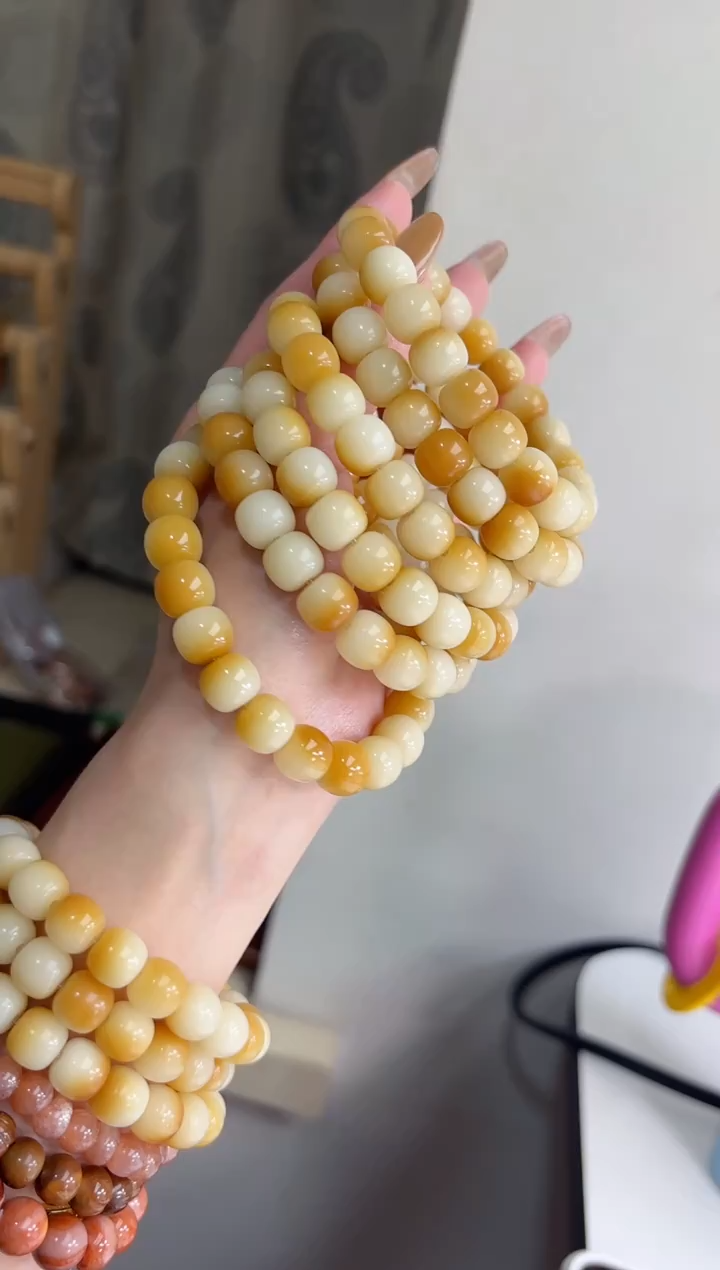 手串菩提根/象牙果烤蜜薯玉化桶珠10*11mm手串