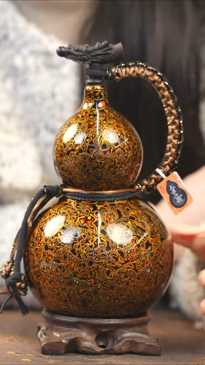 【闪购商品】XH237漆艺酒葫芦不包手串及旋转底座