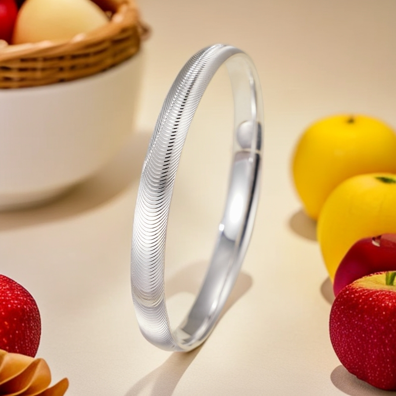  999.9银猫眼拉丝闭口手镯