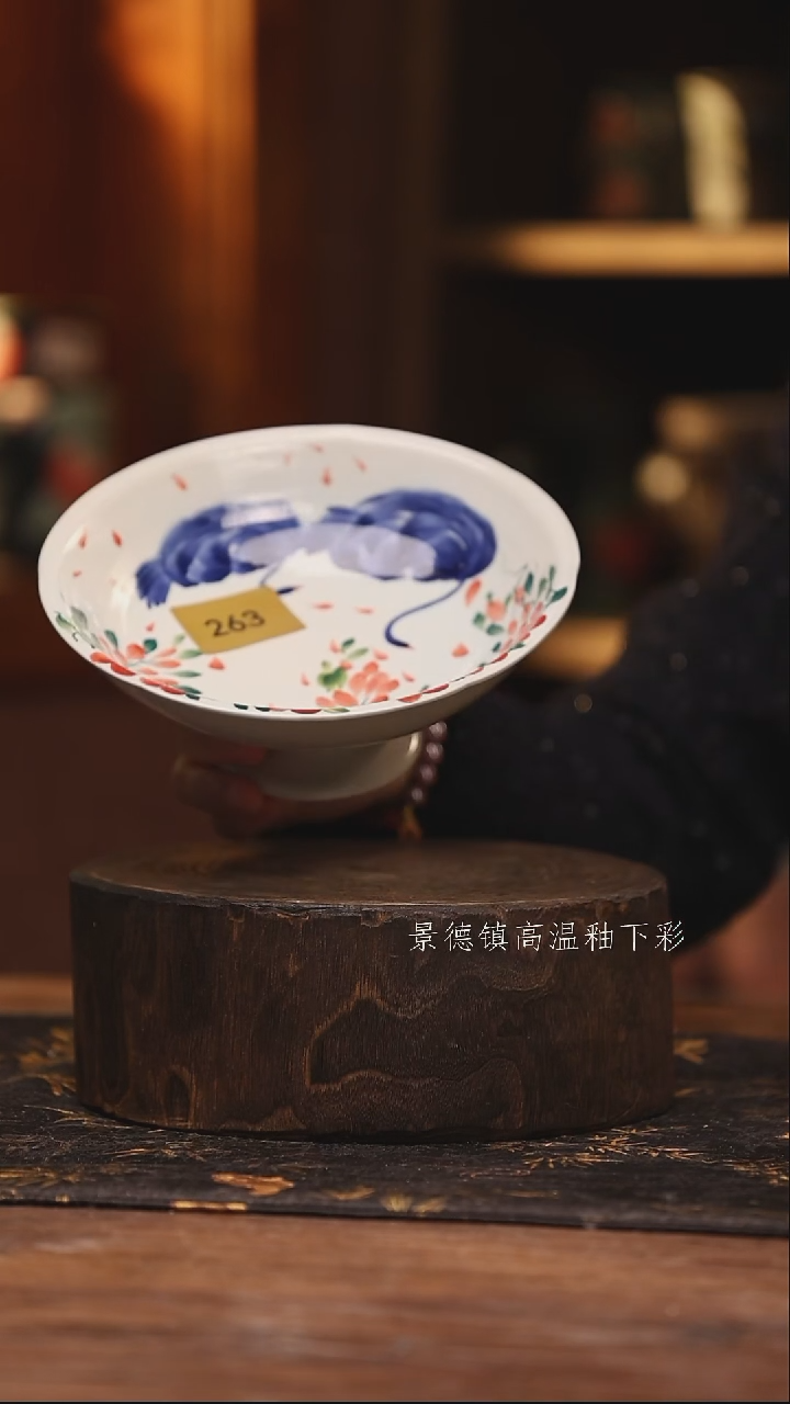 陶瓷景德镇高温釉下手绘陶瓷@L263@