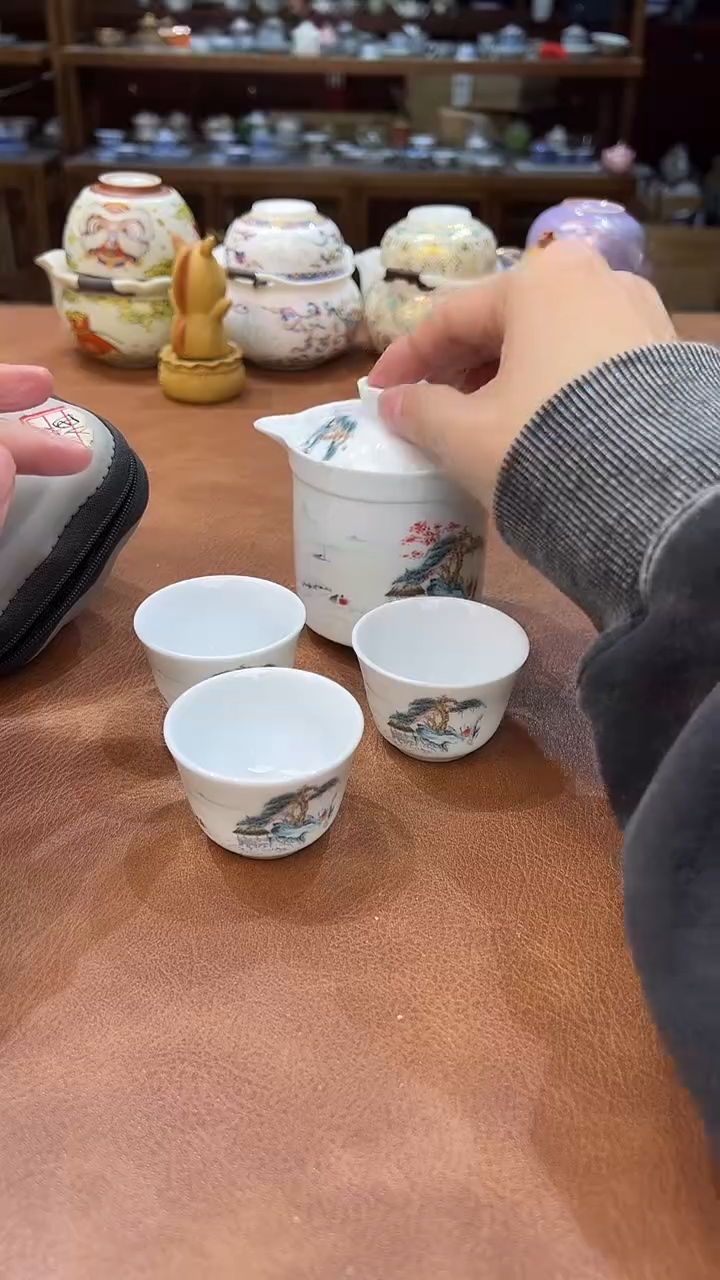 真的很便宜会开片的旅行茶具