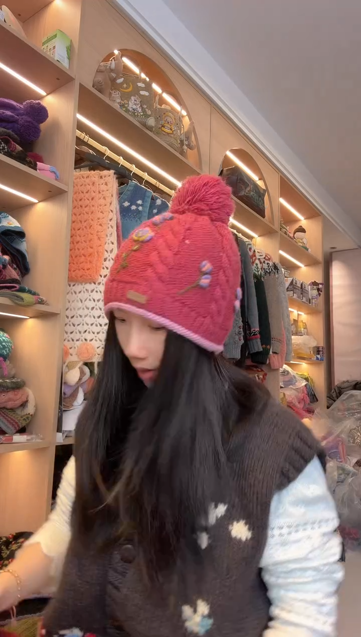 羊毛美利奴玫紫色玫瑰单球